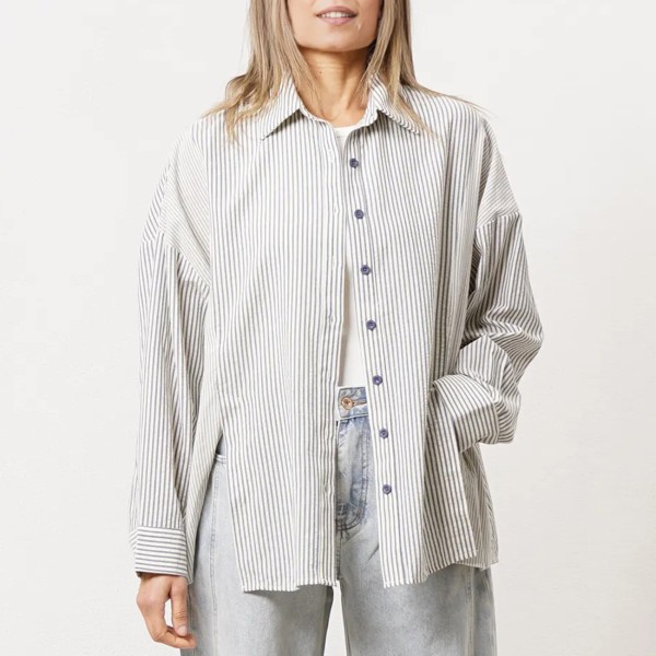 Premium striped blend blouse