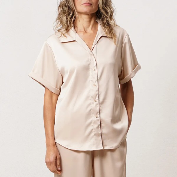 Satin-trimmed blouse