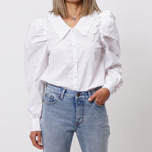 poplin blouse with embroidery