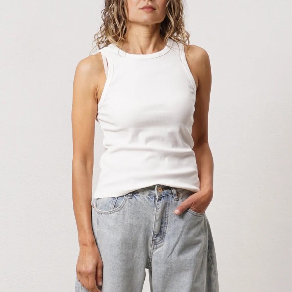 Ribbed top with elastane (premium)