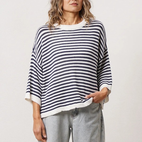 striped knit sweater
