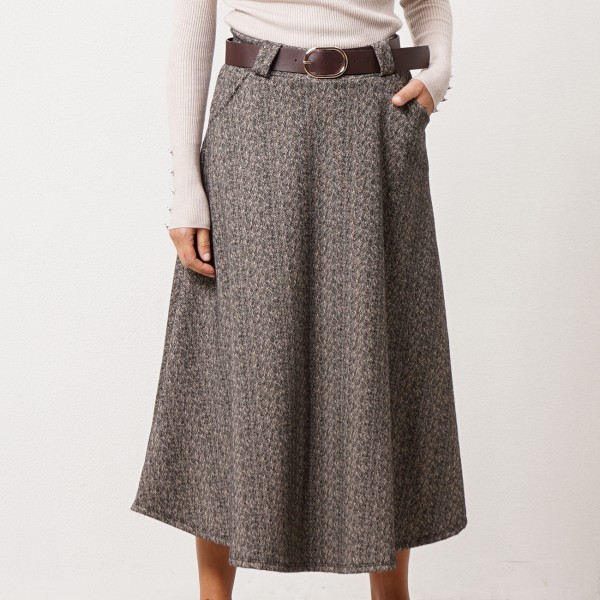 Flannel flared skirt