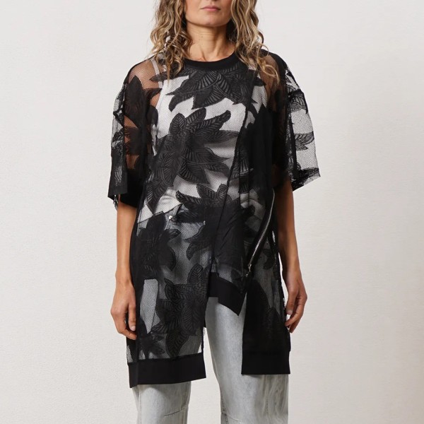 vestido oversize c/ transparências