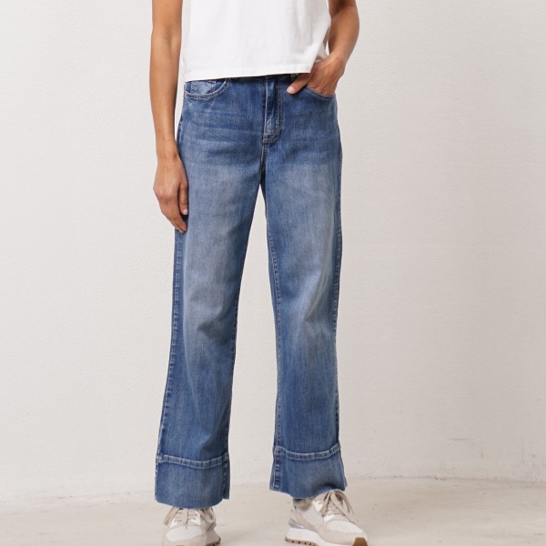 Vintage denim wide-leg pants