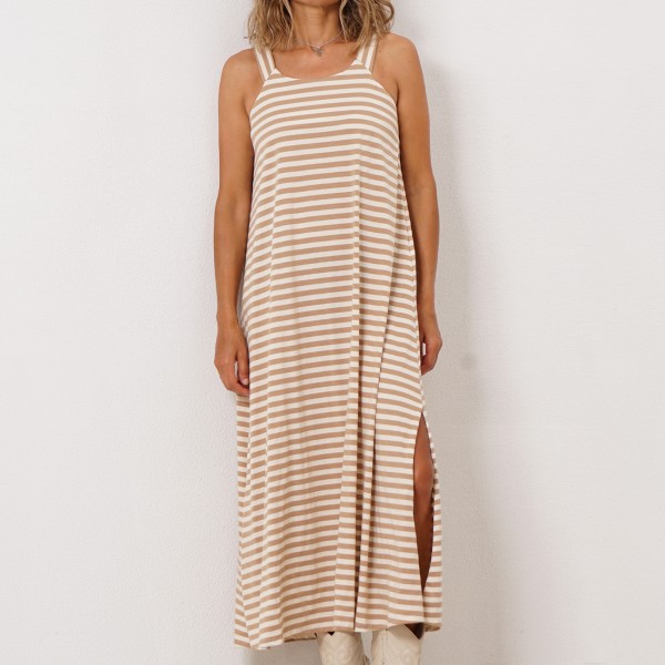 striped dress in viscose with elastane