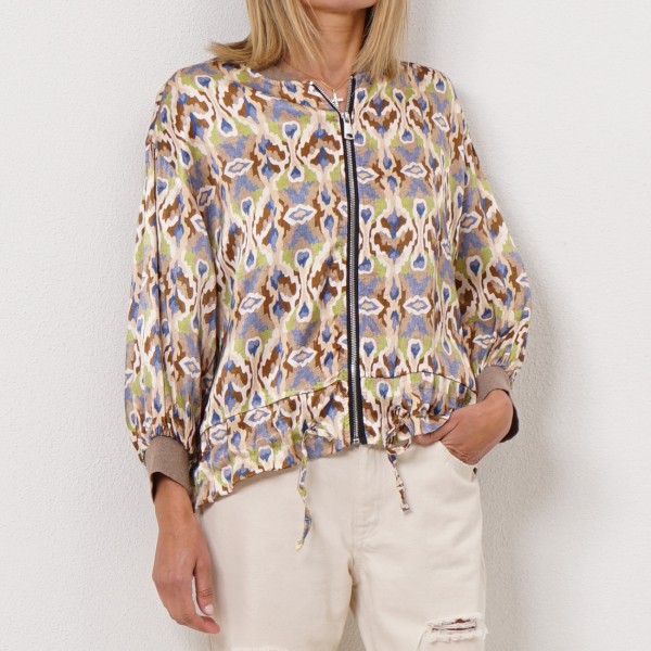 satin bomber with adjustable ties