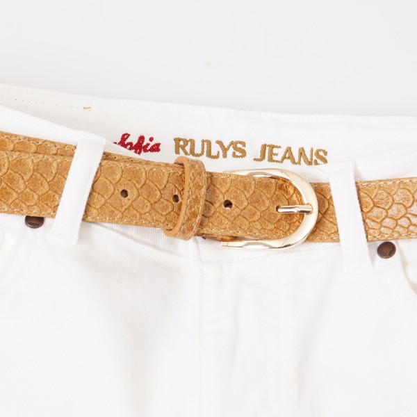 leather belt (faux smooth-animal print)