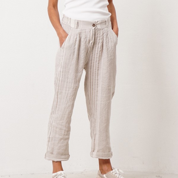 100% linen trousers