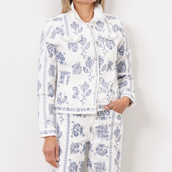 jacket embroidered c/ spandex