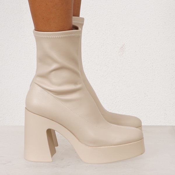 wedge boots with elastane