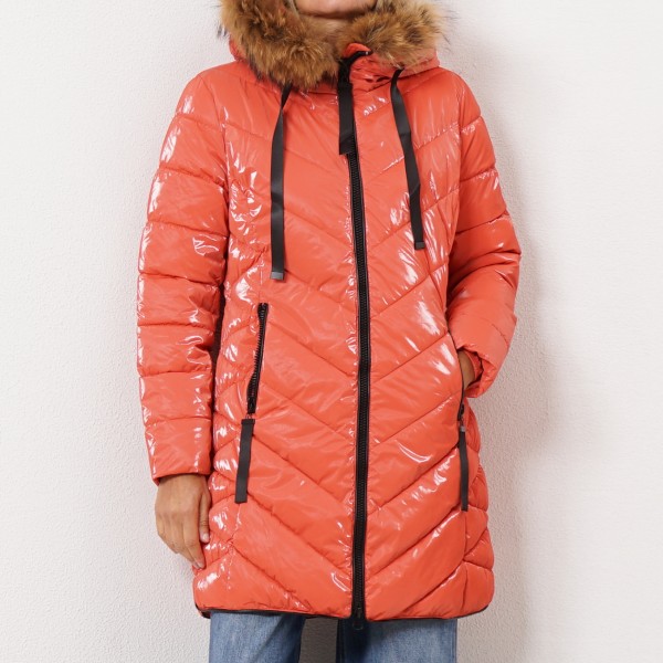 parka acolchoada c/ pelo natural (removível)