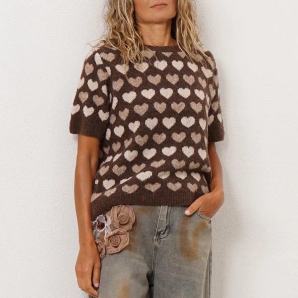 camisola em tricot(jacquard)