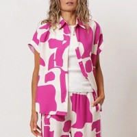 Printed crepe blouse