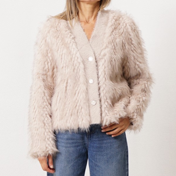 casaco gilet c/ pelos