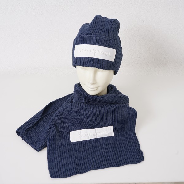 conjunto cachecol+gorro em tricôt (Ponto Inglês)