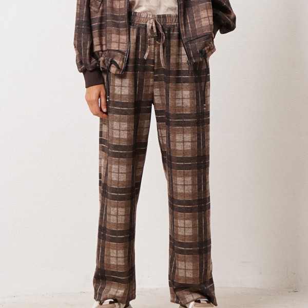 pantalonas de xadrez em malha