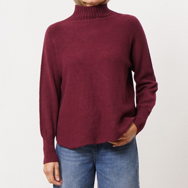 camisola em tricôt m/ gola