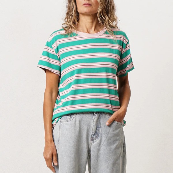 tshirt de riscas (rapport) em viscose c/ elastano