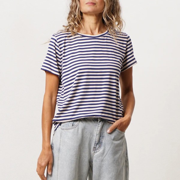 tshirt de riscas (rapport) em viscose c/ elastano