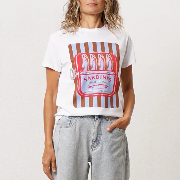 tshirt em algodão c/ elastano + estampa