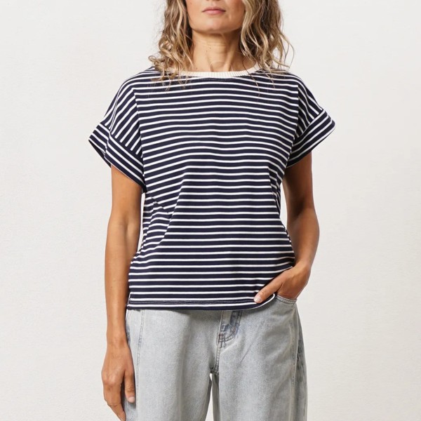 tshirt de riscas c/ elastano