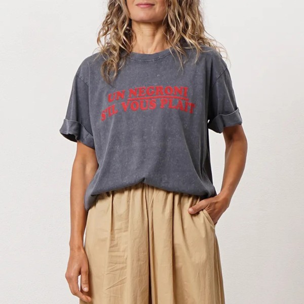 tshirt em algodão vintage c/ estampa