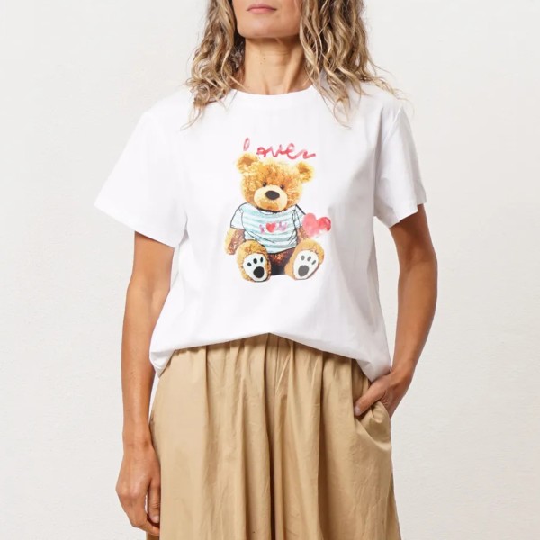 tshirt em algodão c/ estampa e elastano