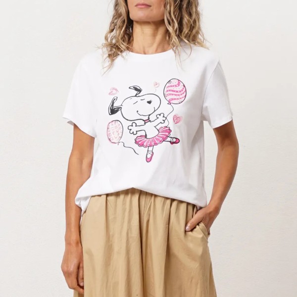 tshirt em algodão c/ estampa e elastano