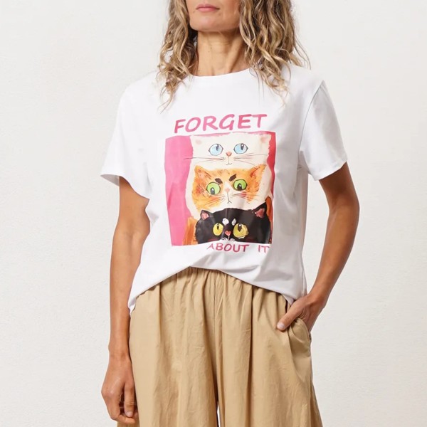tshirt em algodão c/ estampa e elastano