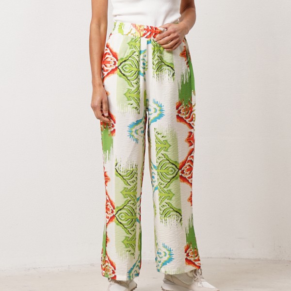 pantalonas estampadas em crepe