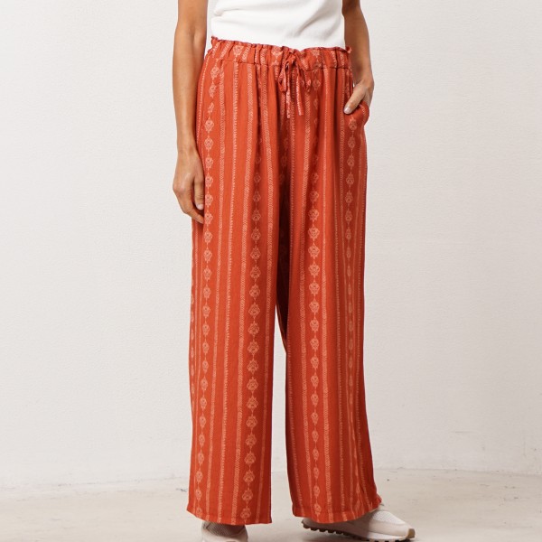 pantalonas em crepe estampadas c/ atilho