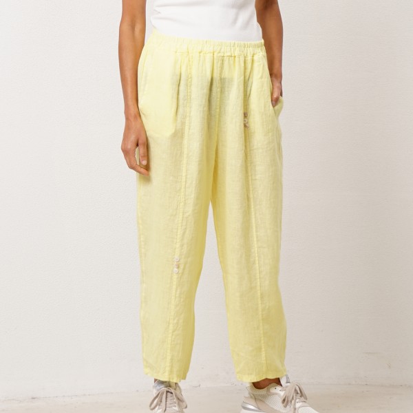 pantalonas 100% linho c/ bolsos (premium)