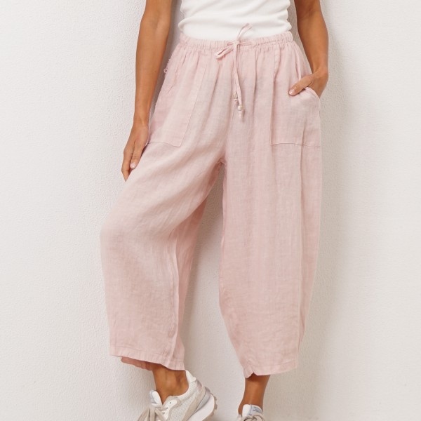pantalonas c/ bolsos chapados e aplicação em crochet (premium)