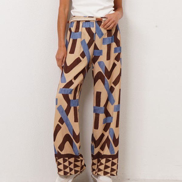 pantalonas em crepe estampadas