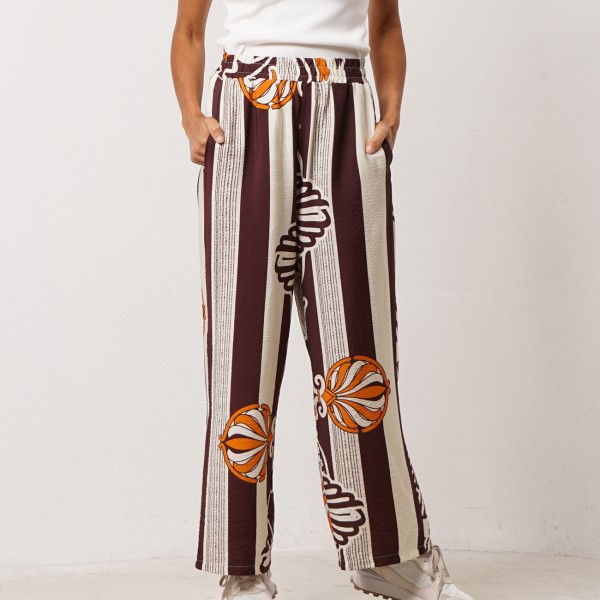 pantalonas estampadas em crepe
