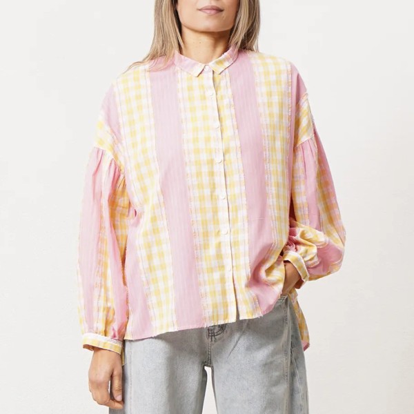 blusa mistura de tecidos (premium)