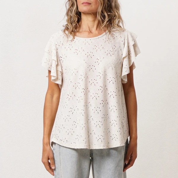 blusa bordada c/ folhos