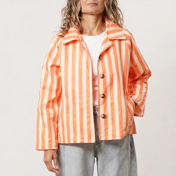 parka de riscas impermeável