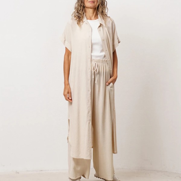 vestido/casaco em tecido bambu
