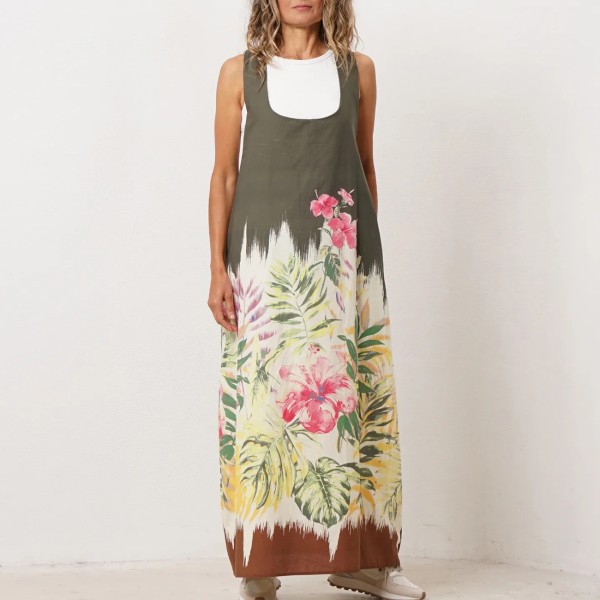 vestido em popelina estampado