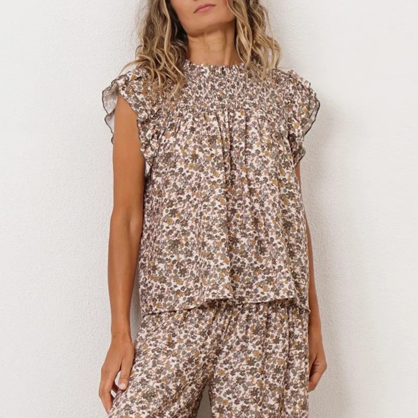 blusa em crepe c/ folhos