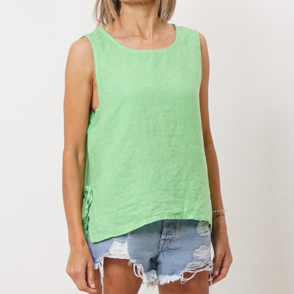 blusa 100% linho c/ atilhos