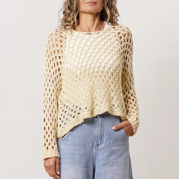 camisola em tricôt c/ lurex (jogo aberto)