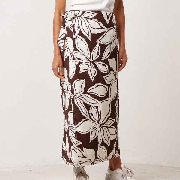 saia de envelope estampada em crepe