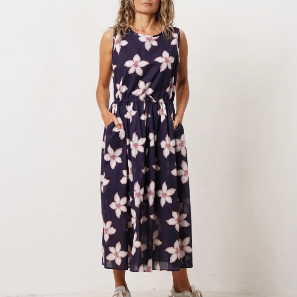 vestido em popelina extra fino c/ atilhos (premium)