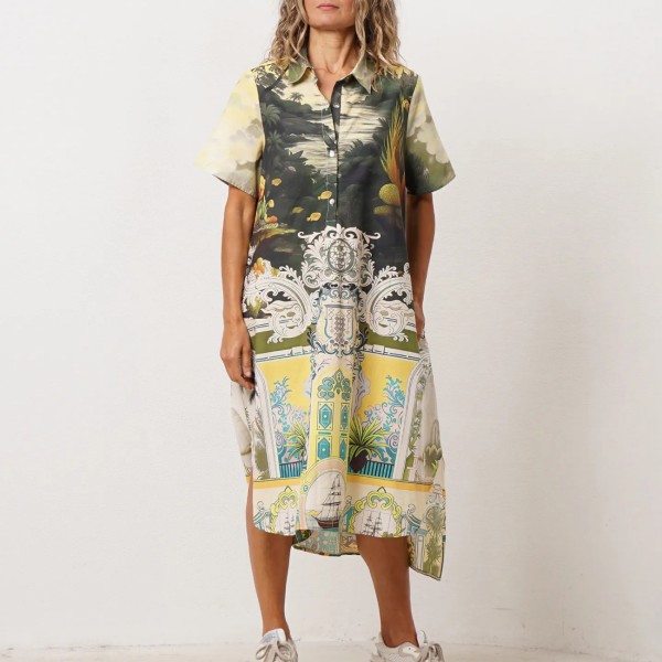 vestido/camiseiro estampado