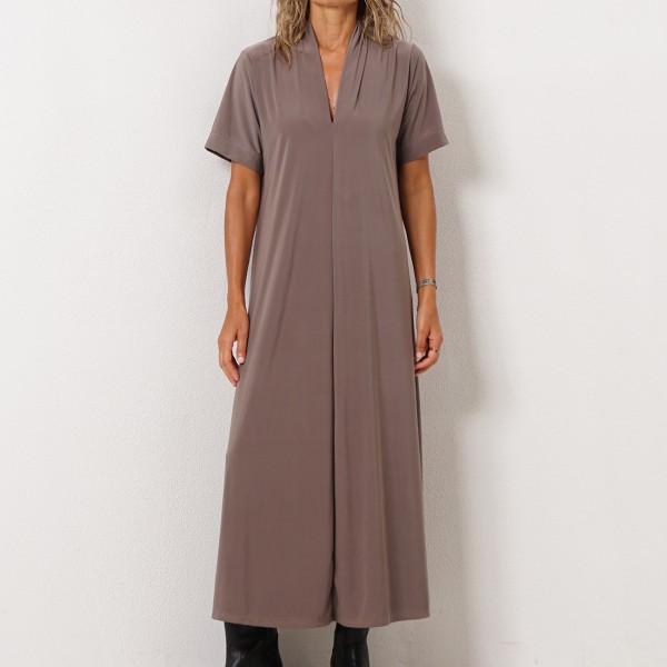 vestido evasé em malha fria