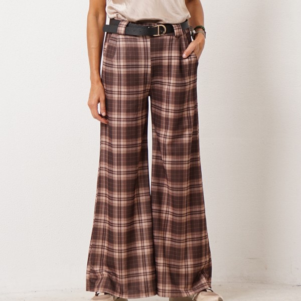 pantalonas de xadrez em malha