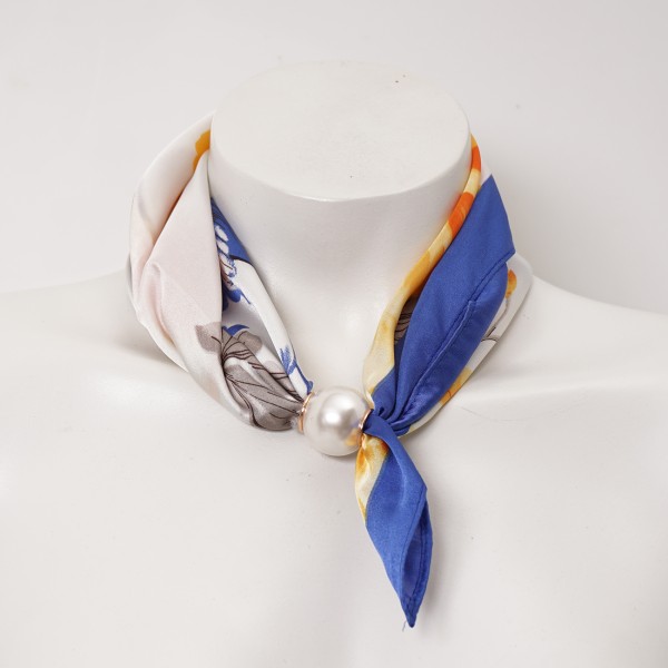 lenço em seda/viscose c/ pérola (iman)