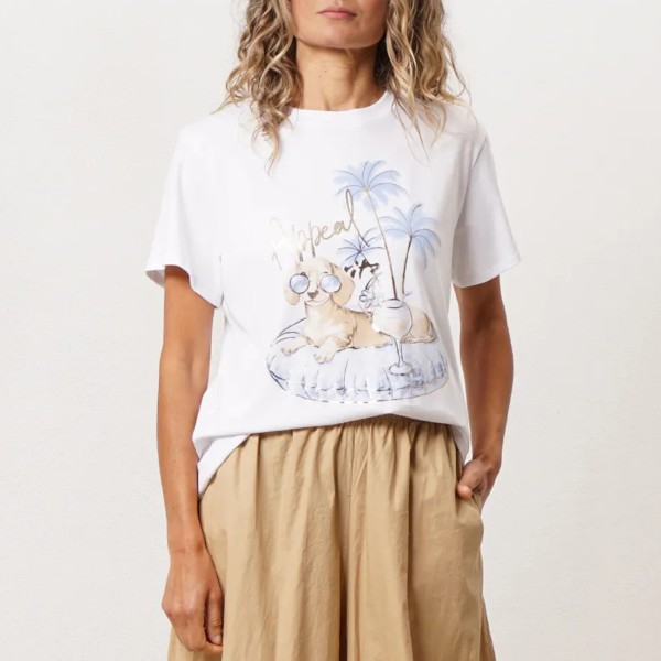 tshirt em algodão c/ estampa e elastano